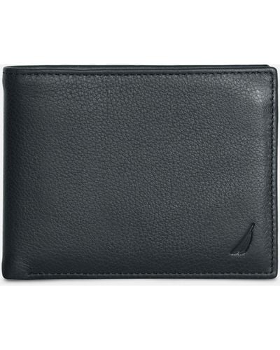 Nautica Leather Bifold Passcase Wallet - Black