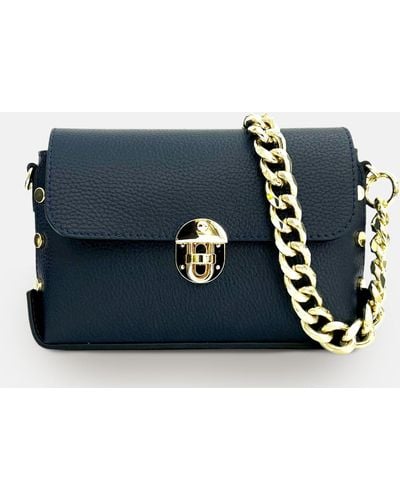 Apatchy London The Bloxsome Leather Crossbody Bag - Blue