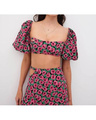 For Love & Lemons Dolcetto Crop Top - Purple