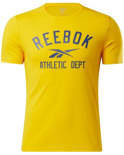 Reebok Logo Fitness Shirts & Tops - Yellow