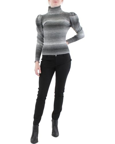 Lea & Viola Wool Blend Comfy Turtleneck Sweater - Gray