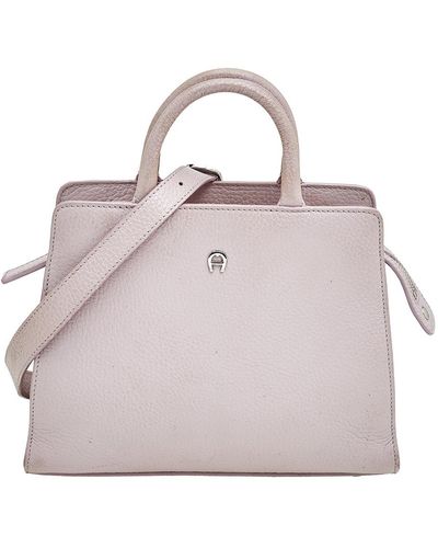 Aigner Lilac Leather Tote - Pink