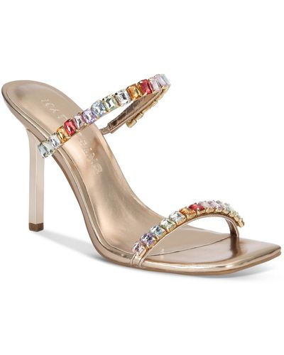 INC Diana Sapphire Jeweled Square Toe Heels - Gray