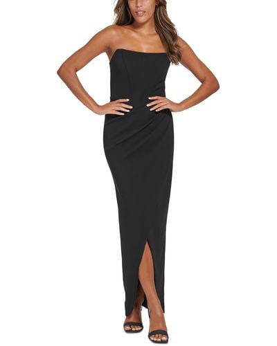 Calvin Klein Front-slit Sleeveless Bodycon Dress - Black