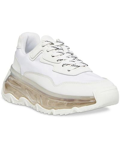 Steve Madden Blatant Leather Chunky Casual And Fashion Sneakers - White