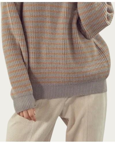 ..,merci Ribbed Half-zip Sweater - Natural