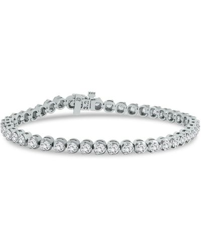 Monary 5 Carat Tw Three Prong Diamond Tennis Bracelet - Metallic