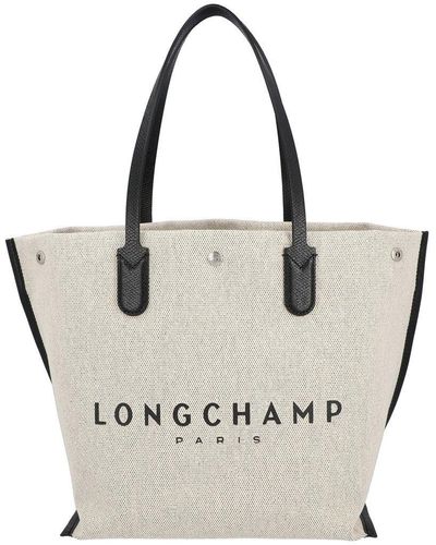 Longchamp Roseau Canvas Tote - Metallic