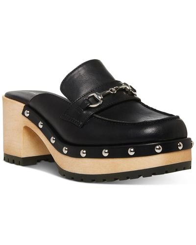Madden Girl Suzanne Faux Leather Embellished Clogs - Black