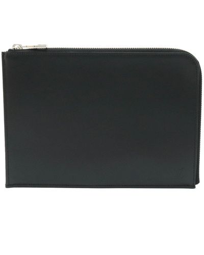 Louis Vuitton Pochette Jour Leather Clutch Bag (pre-owned) - Black
