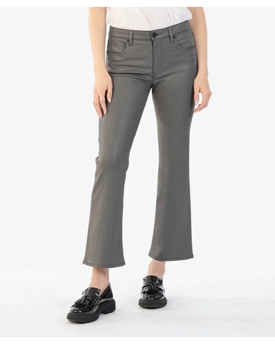 Kut From The Kloth Kelsey Coated Fab Ab Ankle Flare Jean - Gray