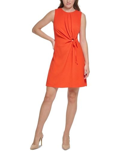 Calvin Klein Textu Cutout Sheath Dress - Orange