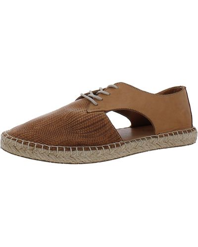 BUENO Nimi Leather Lace-up Espadrilles - Brown