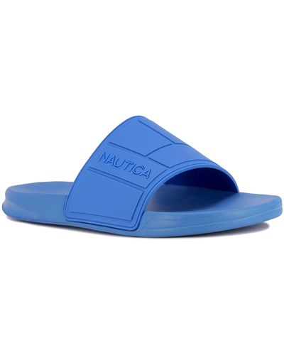 Nautica Logo-embossed Slide Sandal - Blue