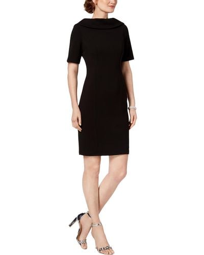 Adrianna Papell Panel Midi Cocktail And Party Dress - Black