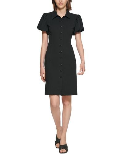 Calvin Klein Collar Knee-length Sheath Dress - Black