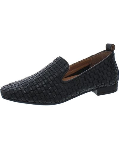 Gentle Souls Morgan Leather Woven Loafers - Black