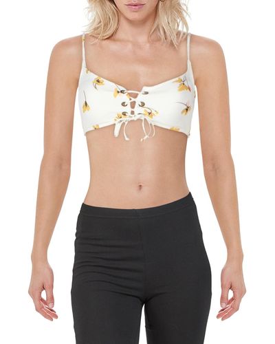 O'neill Sportswear Mai Lace-up Floral Bikini Swim Top - Black