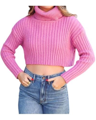 COTTON CANDY FASHION Turtleneck Sweater - Pink