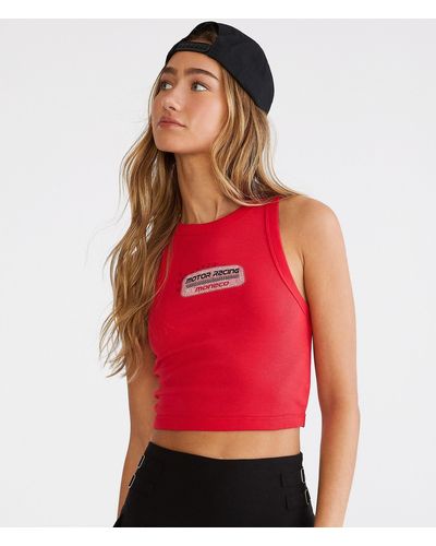 Aéropostale Monaco Motor Racing Cropped High-neck Tank - Red