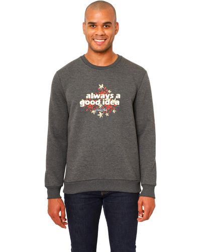 VELLAPAIS Serrano Long Sleeve Cotton Sweater - Gray