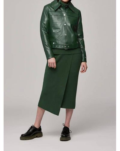 SOIA & KYO Rowen Leather Jacket In Juniper - Green