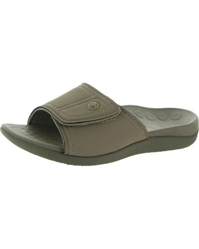 Vionic 24 Kiwi Faux Leather Slip On Wedge Sandals - Blue
