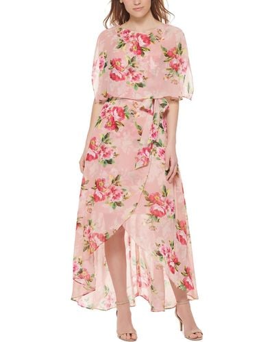 Jessica Howard Petites Daytime Hi-low Maxi Dress - Pink