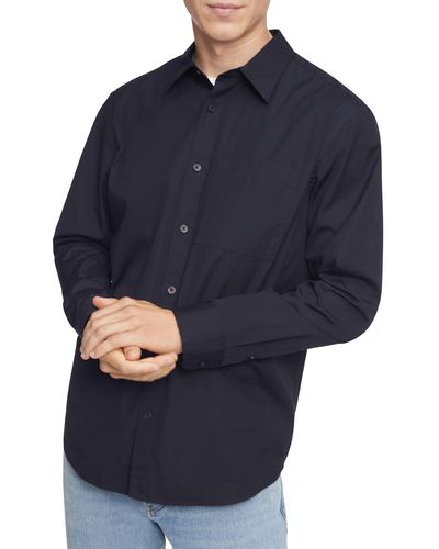 Calvin Klein Point-collar Pocket Button-down Shirt - Blue