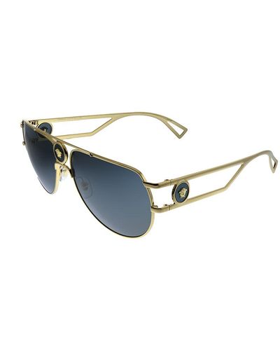 Versace Ve 2225 100287 Aviator Sunglasses - Metallic