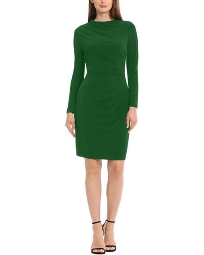 Maggy London Ruched Sheath Cocktail And Party Dress - Green