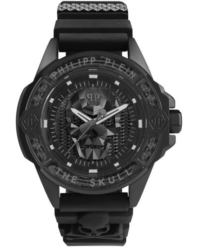 Philipp Plein The $kull Carbon Fiber Silicone Watch - Black