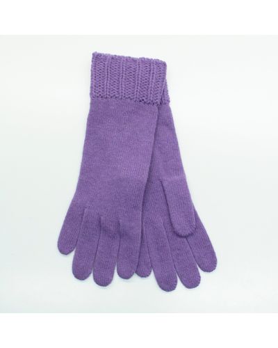 Portolano Gloves With Stitched Cuff - Purple