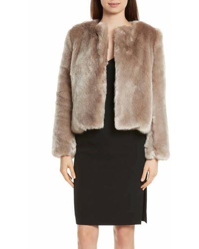 MILLY Faux Fur Jacket - Natural