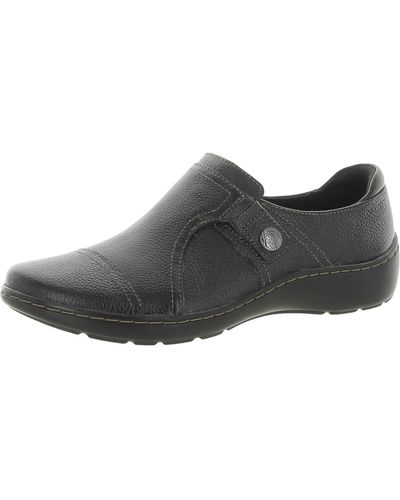 Clarks Leather Comfort Flats Shoes - Black