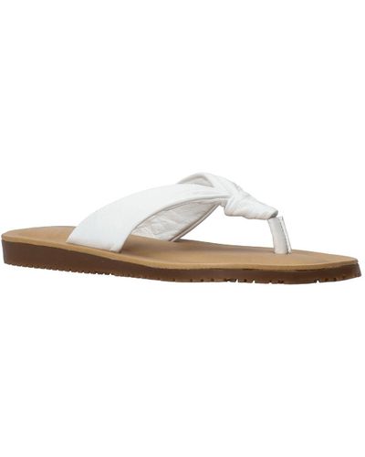 Bella Vita Cov- Italy Leather Thong Flat Sandals - White