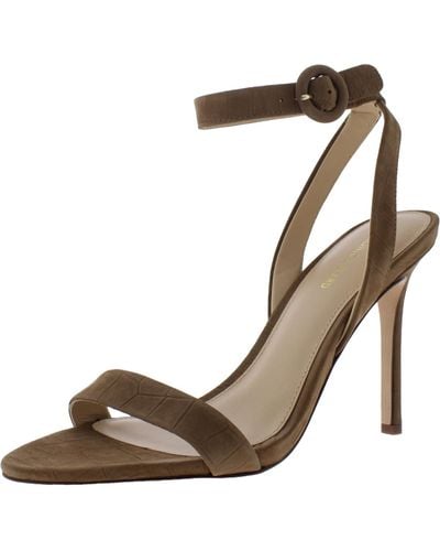 Veronica Beard Darcelle Sing Suede Ankle Strap Heels - Gray