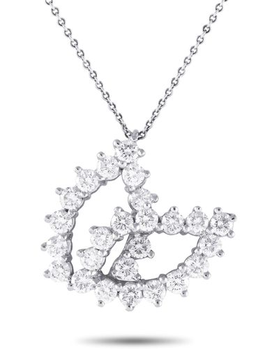 Tiffany & Co. Platinum 1.50ct Diamond Pendant Necklace Ti02-051524 - Metallic