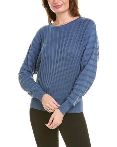 Tahari Dolman Cashmere-blend Sweater - Blue