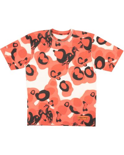 Heron Preston Red Washed Camo Short Sleeve T-shirt - Pink