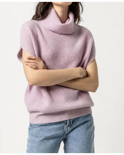 Lilla P Ribbed Turtleneck Sweater - Gray