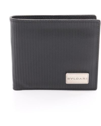 BVLGARI Millerige Bi-fold Wallet Pvc Leather - Black