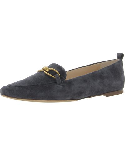 Veronica Beard Champlain Chain Almond Toe Loafers - Blue