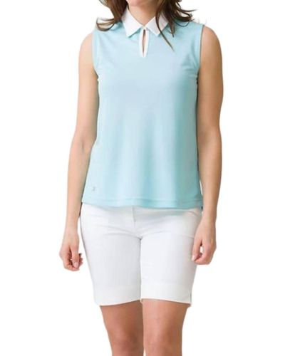 Daily Sports Stacia Sleeveless Polo Shirt - Blue