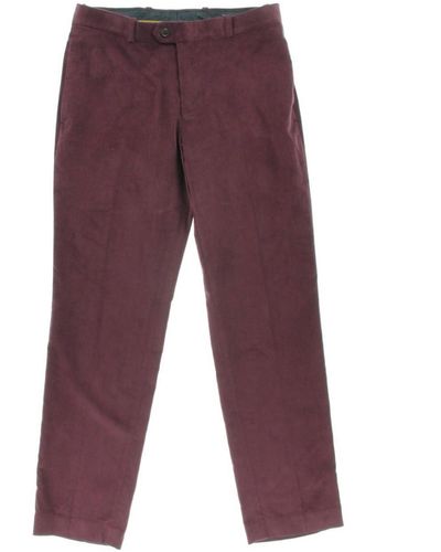 BarIII Slim Fit Flat Front Corduroy Pants - Purple
