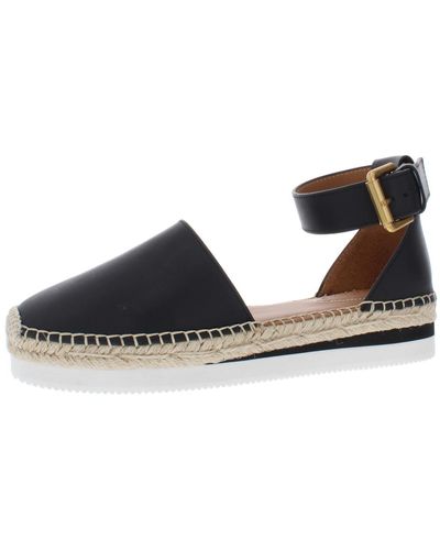 See By Chloé Glyn Leather Ankle Strap Platform Sandals - Black