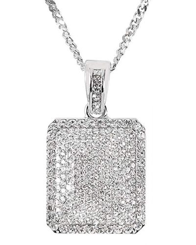 Stephen Oliver Cz Tag Necklace - White
