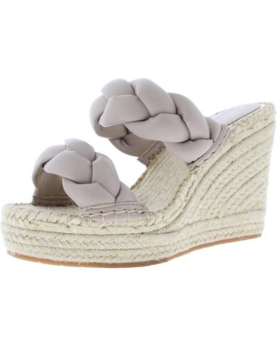 Kenneth Cole Owen Faux Leather Braided Espadrilles - Gray