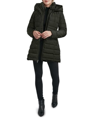 Laundry by Shelli Segal Quilted Hooded Puffer Coat - Black