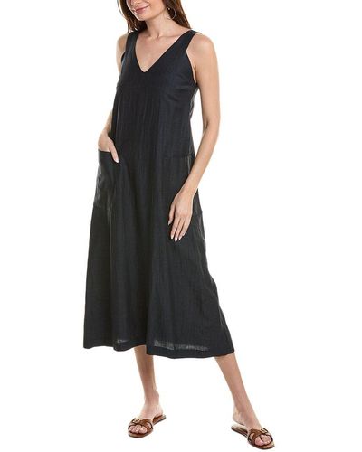 Alpha Studio Long Linen-blend Maxi Dress - Black
